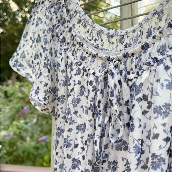 Sienna Sky Blue and White Flutter Sleeve Sundress - Picture 7 of 7